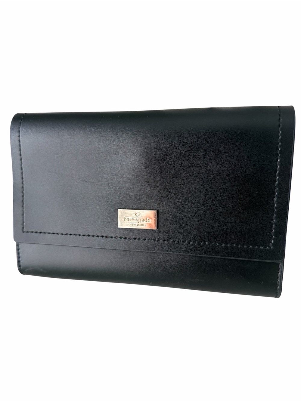 KATE SPADE NEW YORK Leather Black Large Clutch Wallet